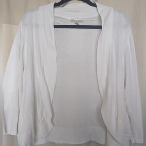 Crop Open Cardigan Shrug White XL